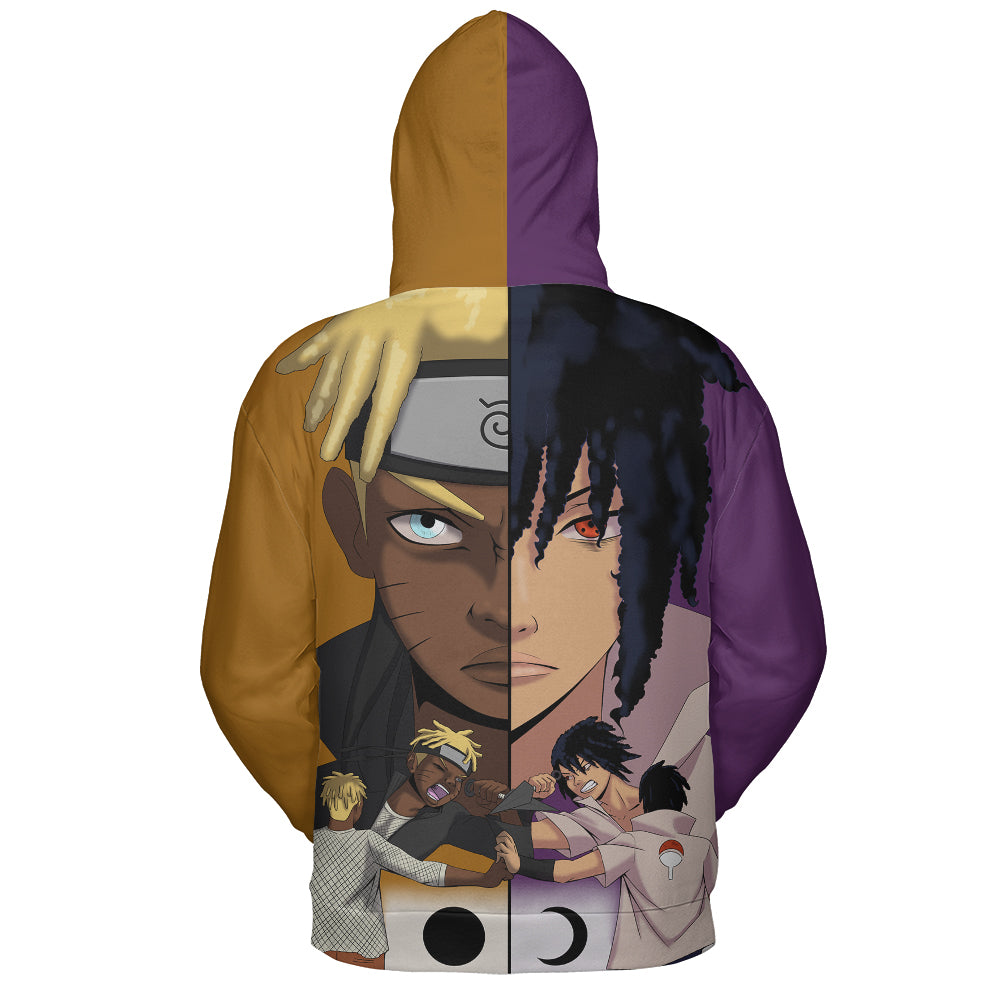 "Naruto & Sasuke" Zip Up Hoodie