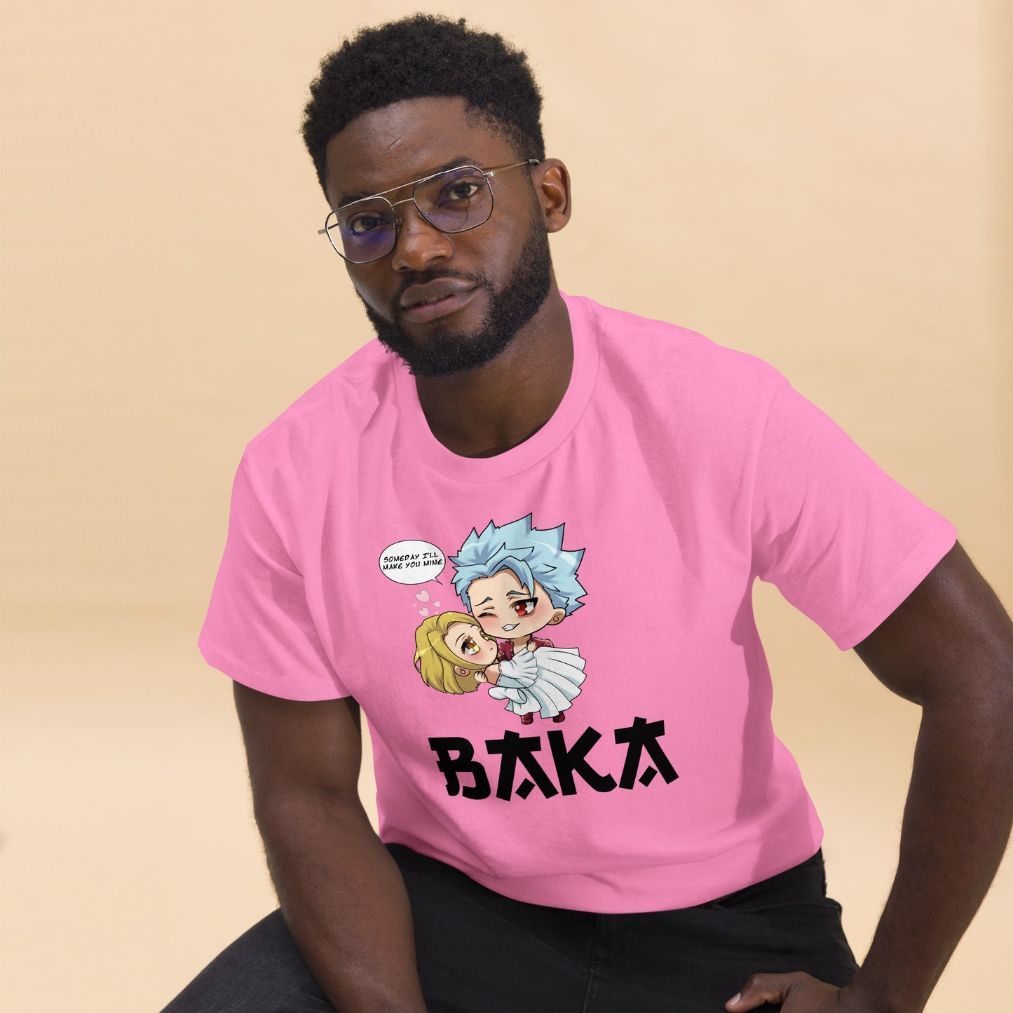 Ban X Elaine Valentine's Day Men's T-Shirt (Black Letters)
