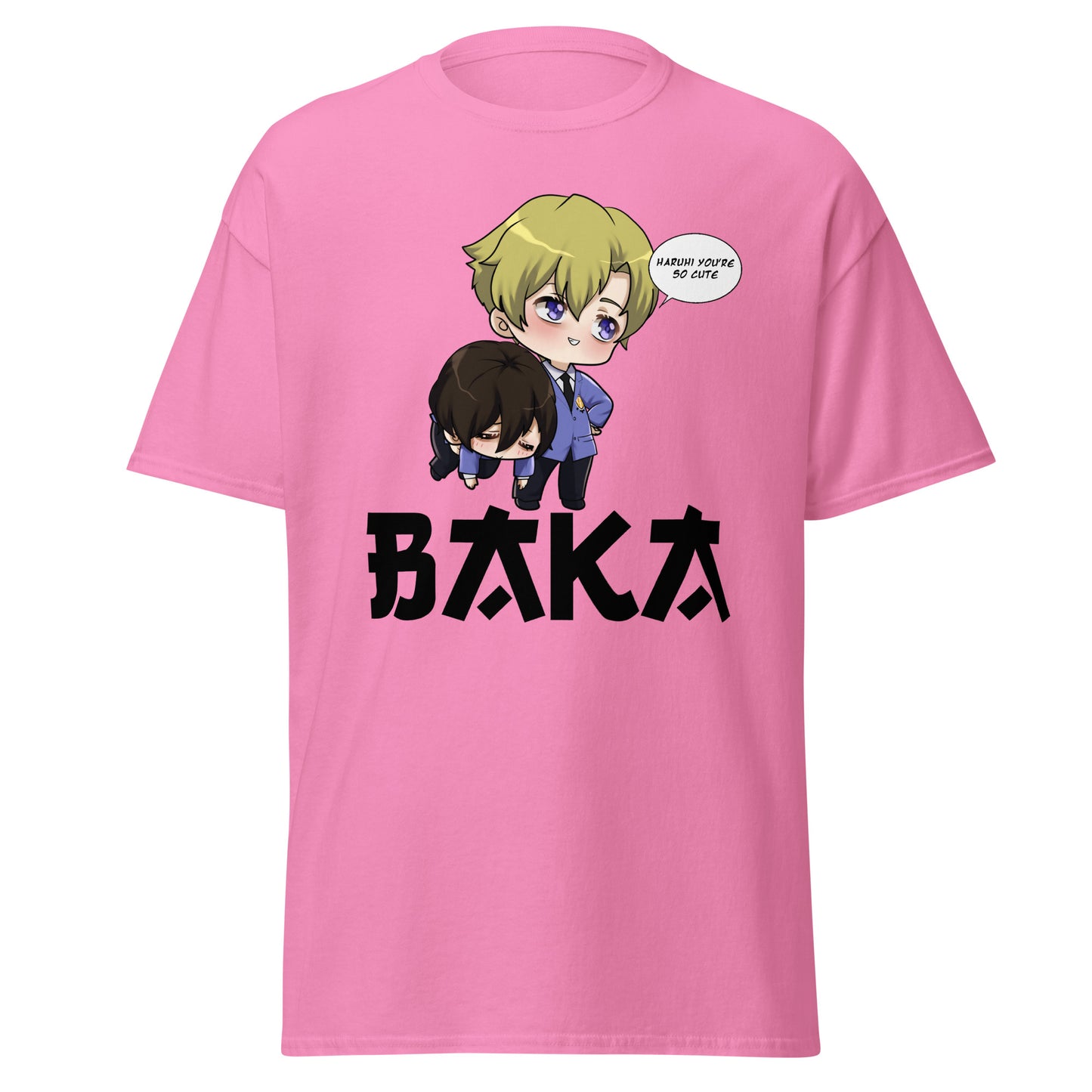Tamaki X Haruhi Valentine's Day Men's T-Shirt (Black Letters)