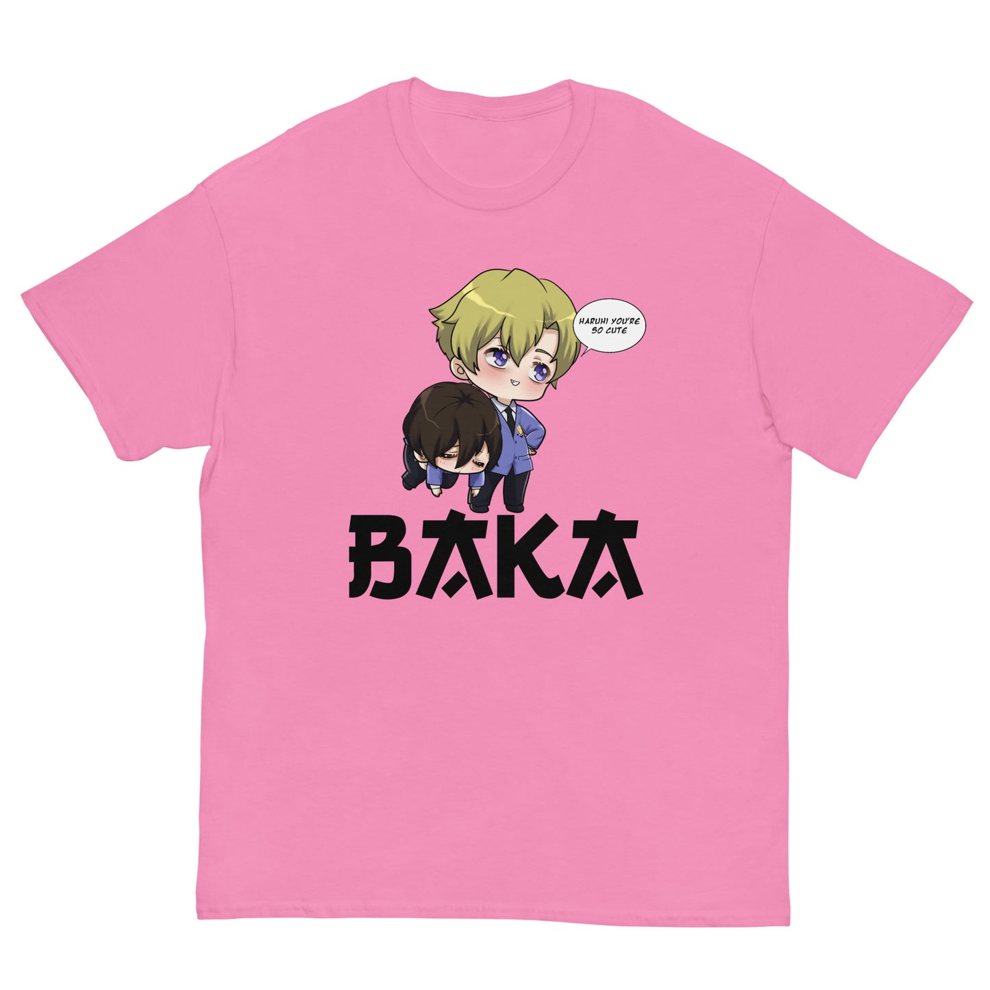 Tamaki X Haruhi Valentine's Day Men's T-Shirt (Black Letters)