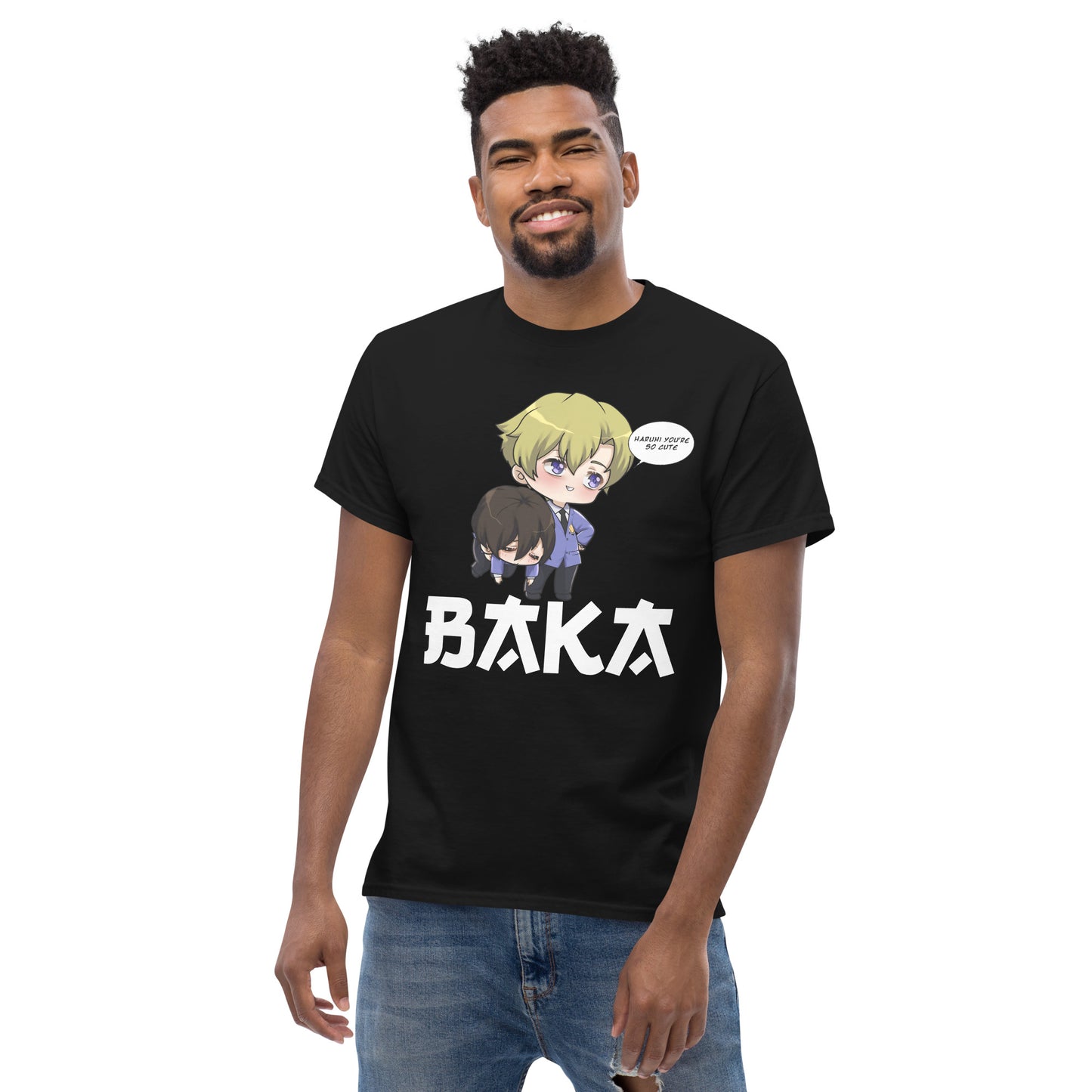 Tamaki X Haruhi Valentine's Day Men's T-Shirt (White Letters)