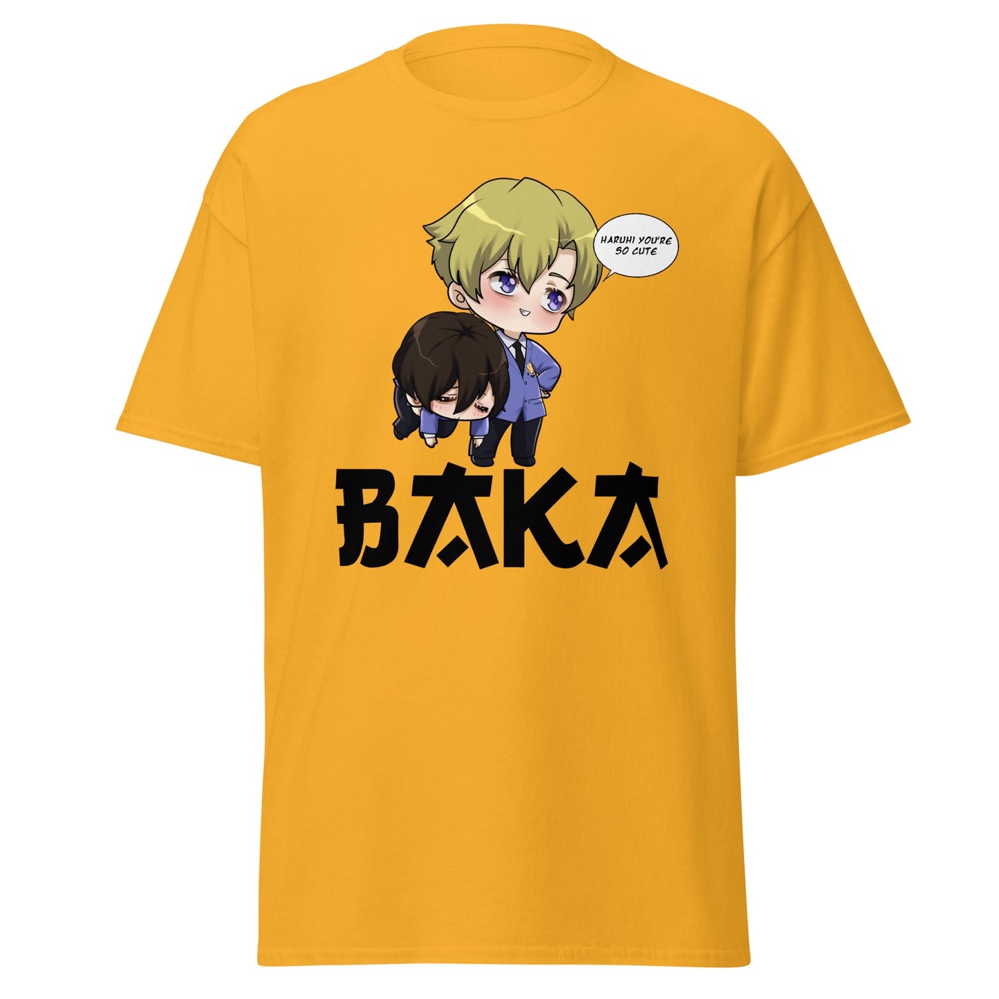 Tamaki X Haruhi Valentine's Day Men's T-Shirt (Black Letters)