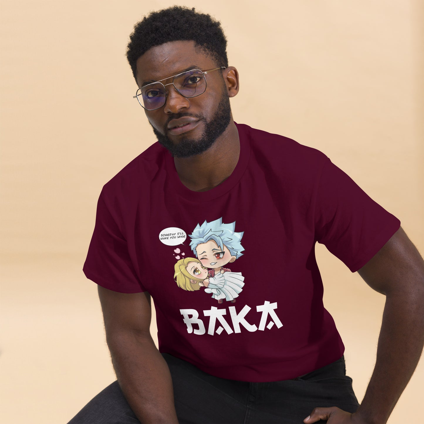 Ban X Elaine Valentine's Day Men's T-Shirt (White Letters)