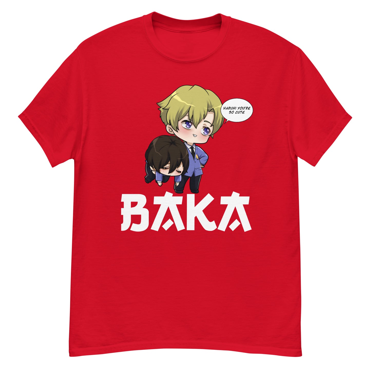 Tamaki X Haruhi Valentine's Day Men's T-Shirt (White Letters)