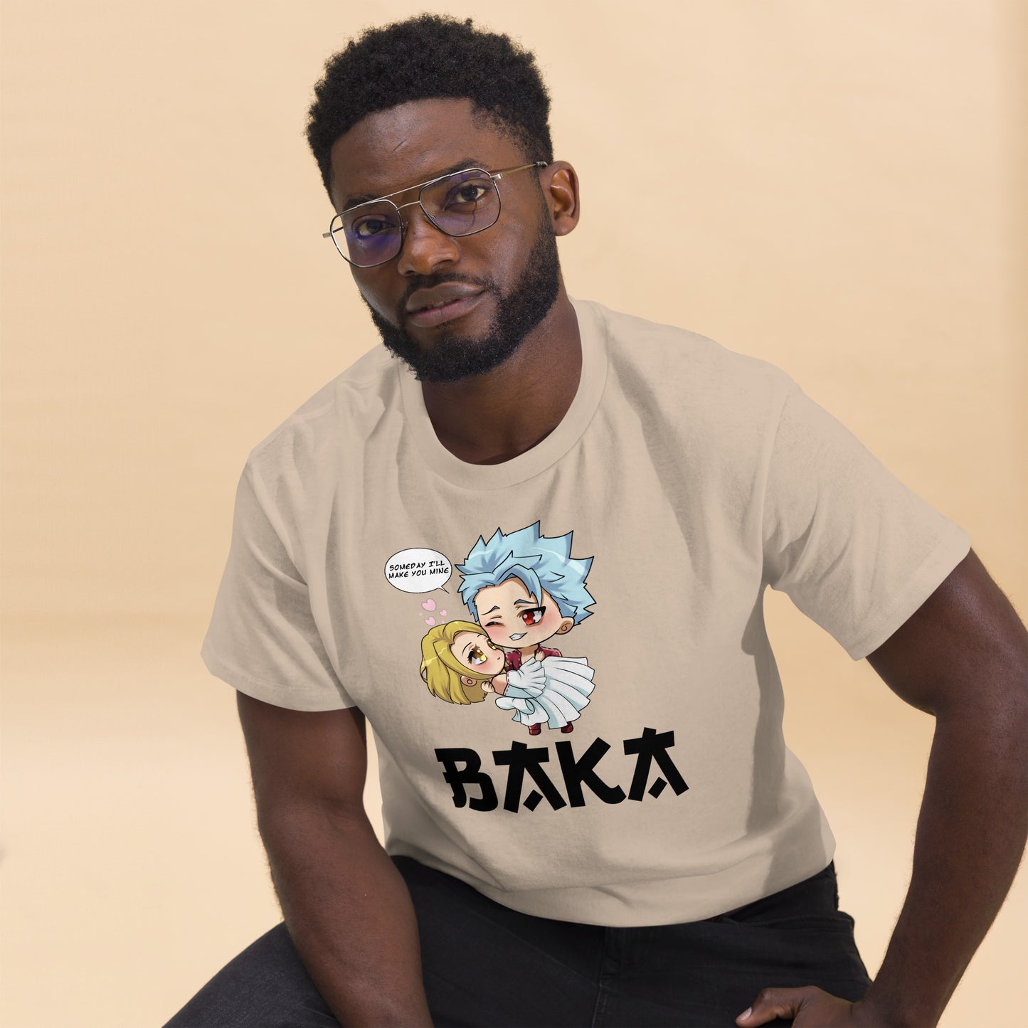 Ban X Elaine Valentine's Day Men's T-Shirt (Black Letters)
