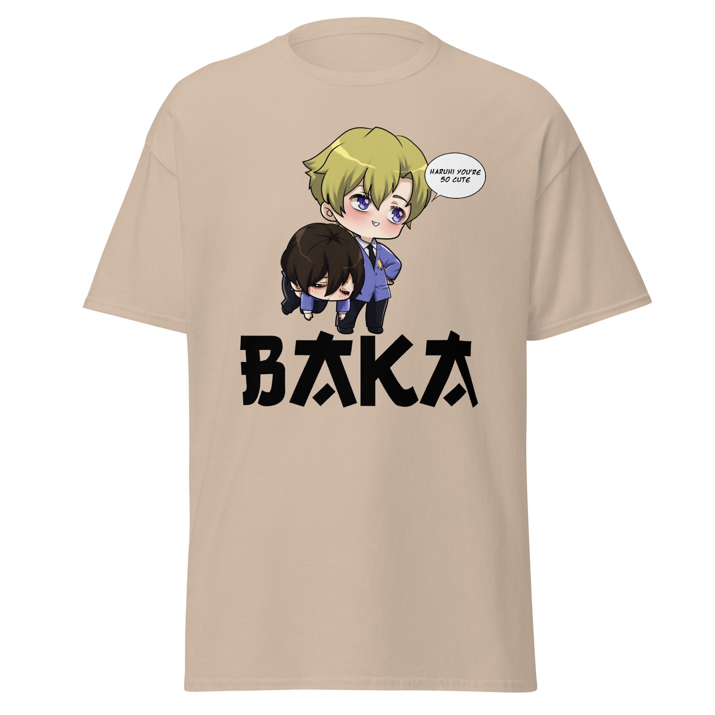Tamaki X Haruhi Valentine's Day Men's T-Shirt (Black Letters)