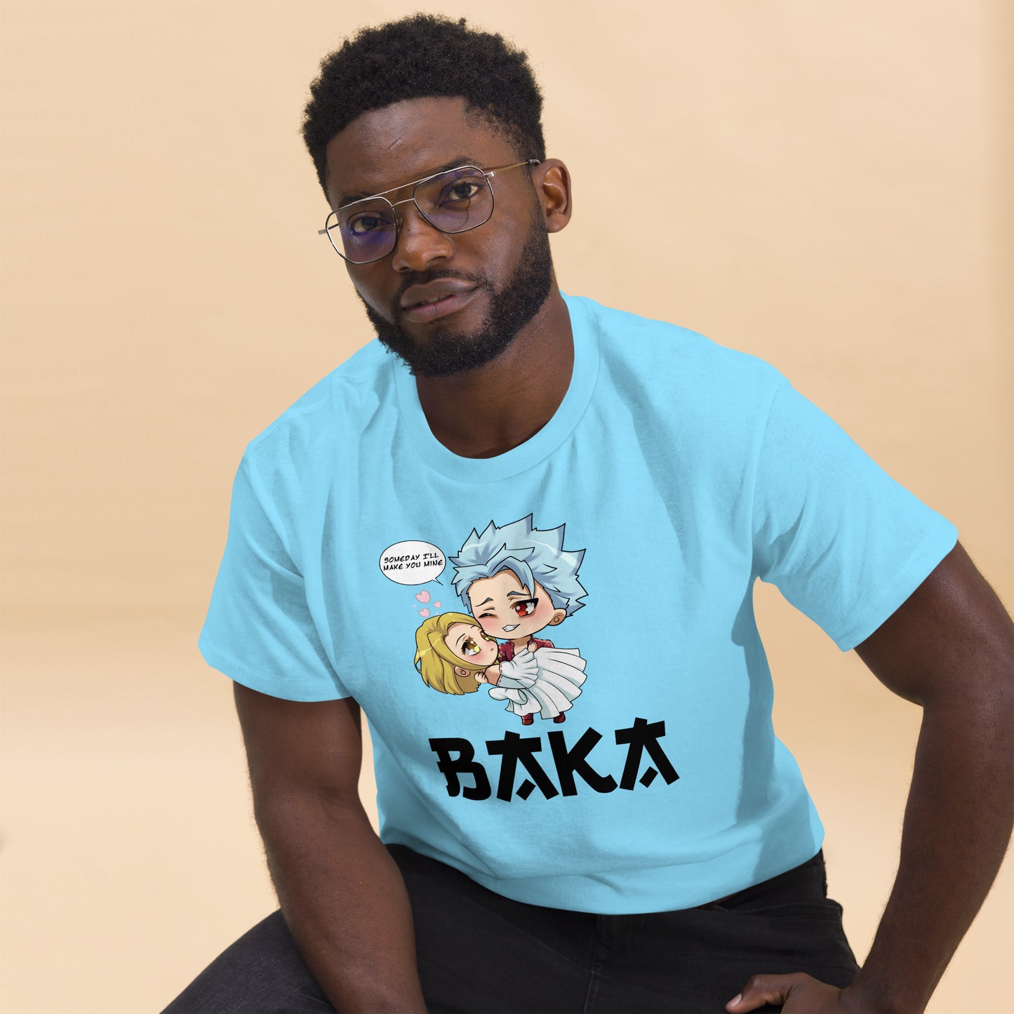 Ban X Elaine Valentine's Day Men's T-Shirt (Black Letters)