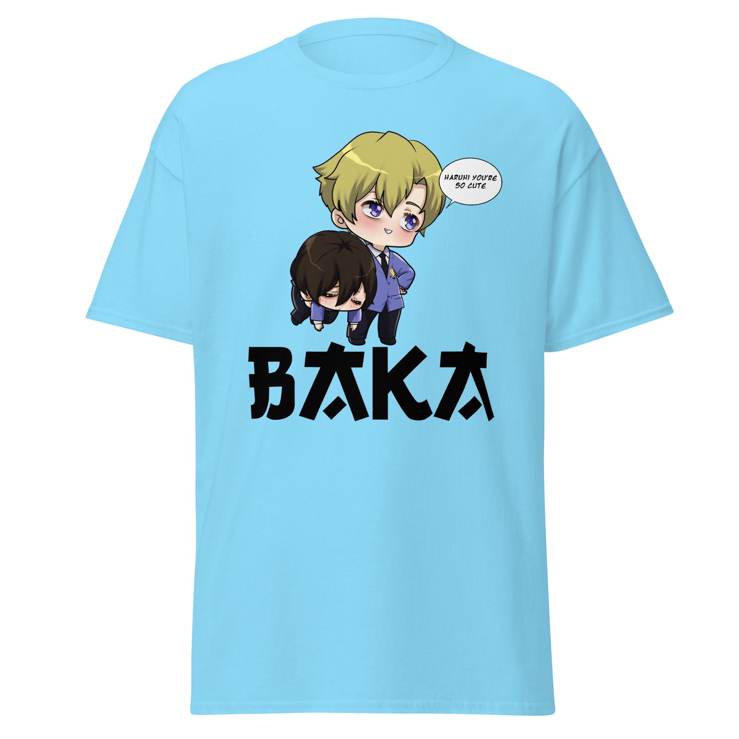 Tamaki X Haruhi Valentine's Day Men's T-Shirt (Black Letters)