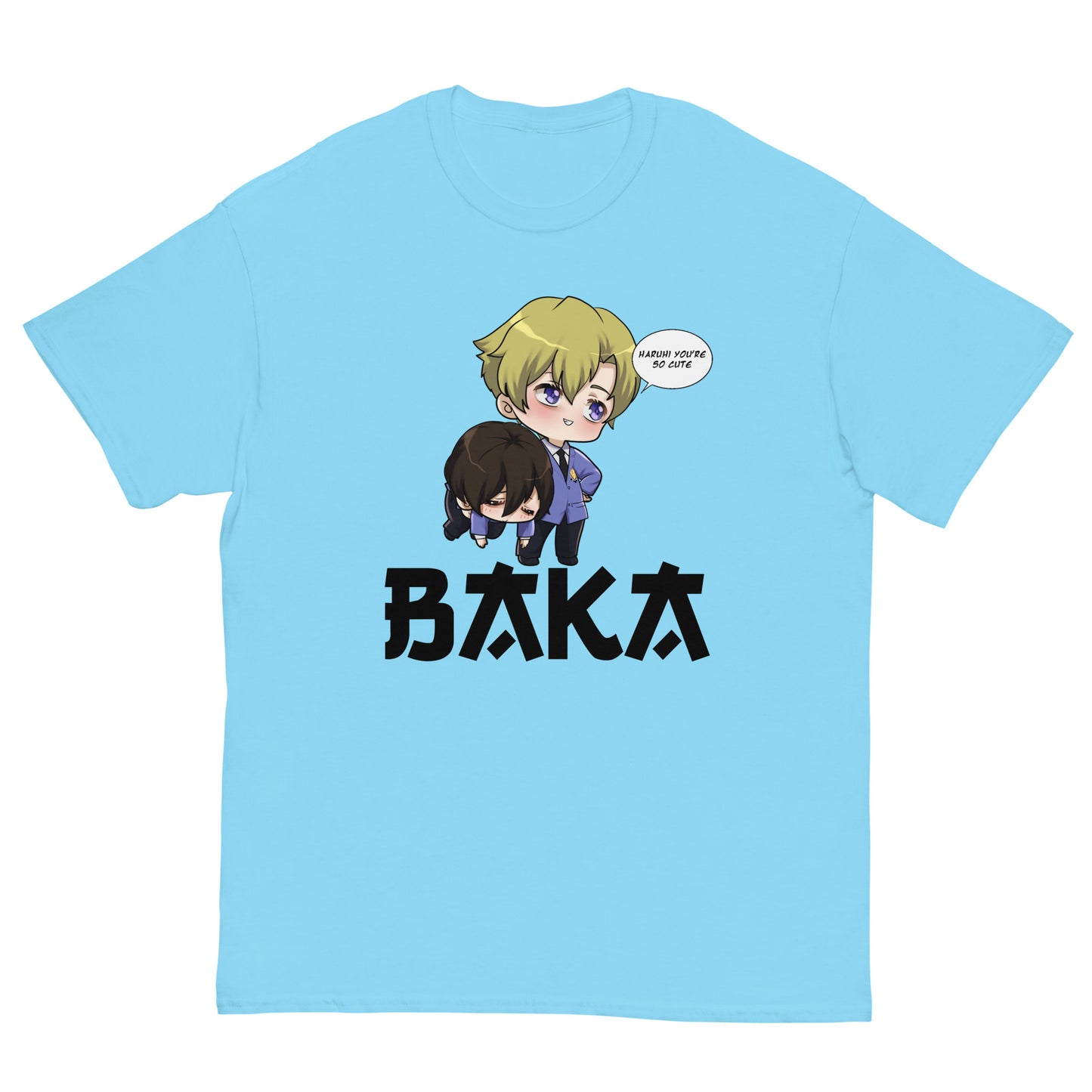Tamaki X Haruhi Valentine's Day Men's T-Shirt (Black Letters)