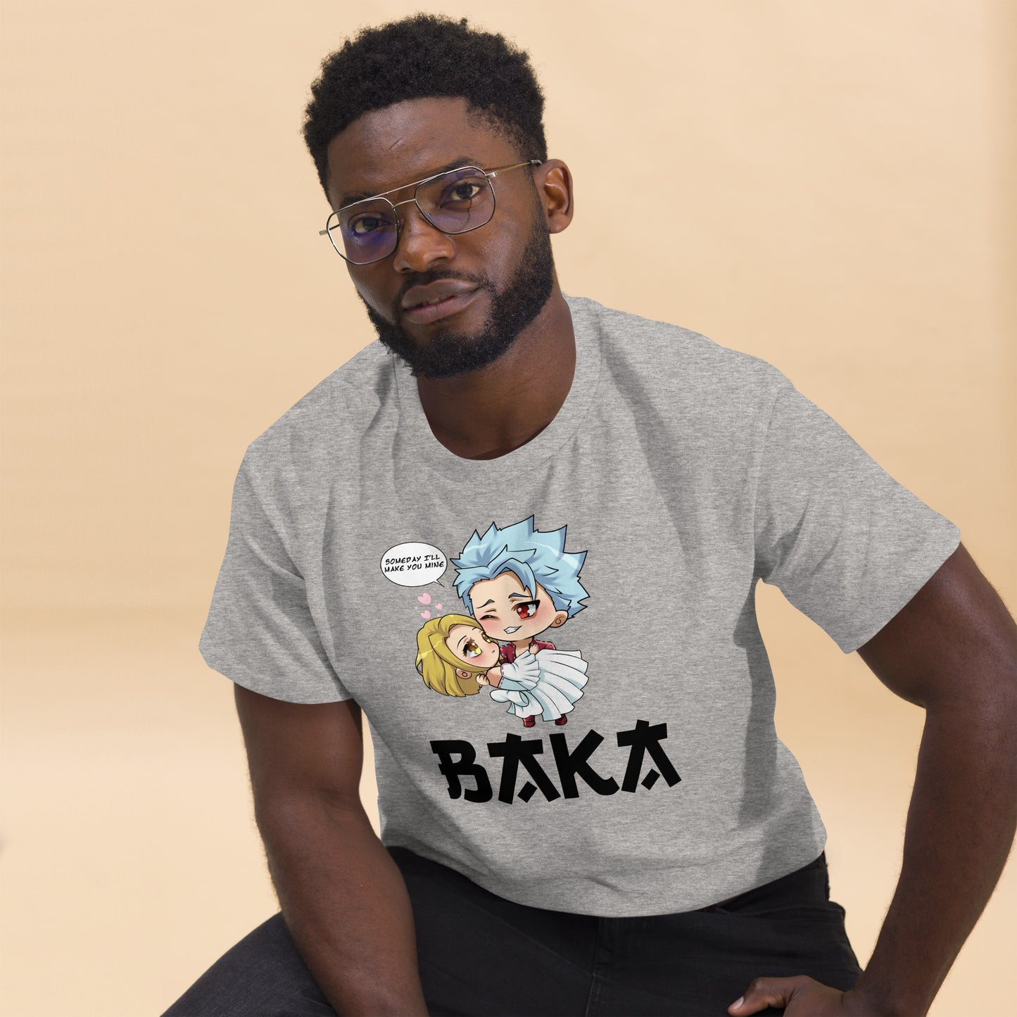 Ban X Elaine Valentine's Day Men's T-Shirt (Black Letters)