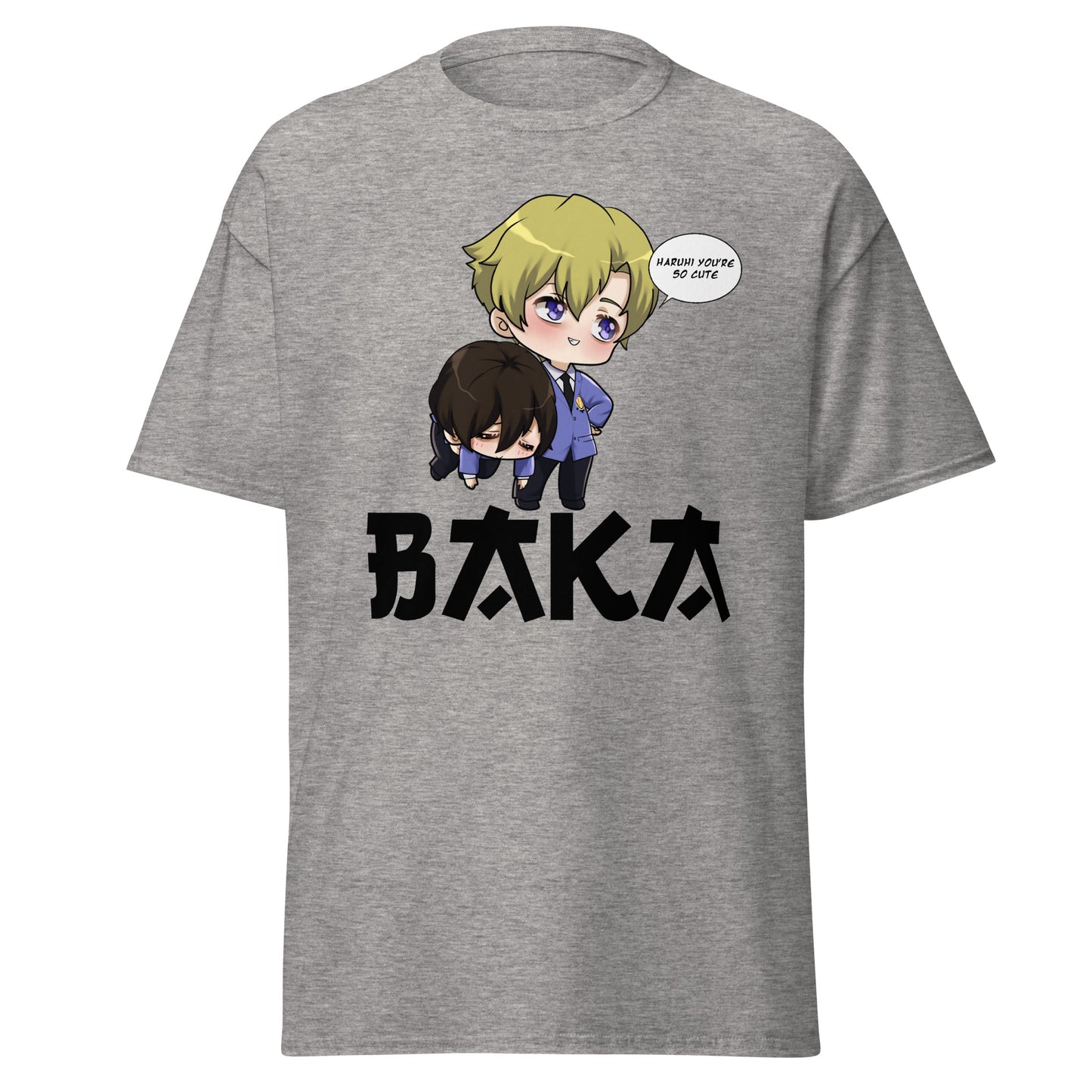 Tamaki X Haruhi Valentine's Day Men's T-Shirt (Black Letters)