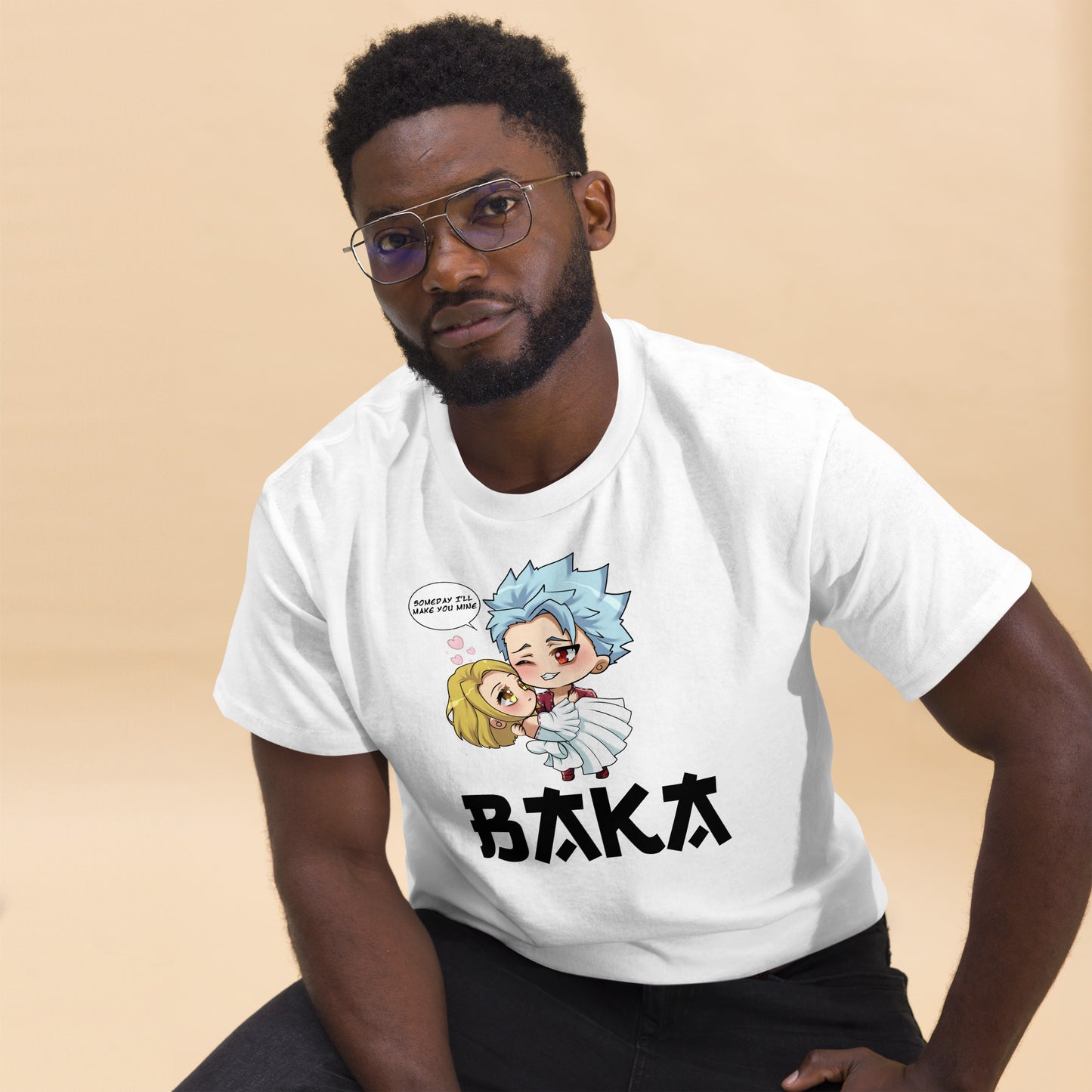 Ban X Elaine Valentine's Day Men's T-Shirt (Black Letters)