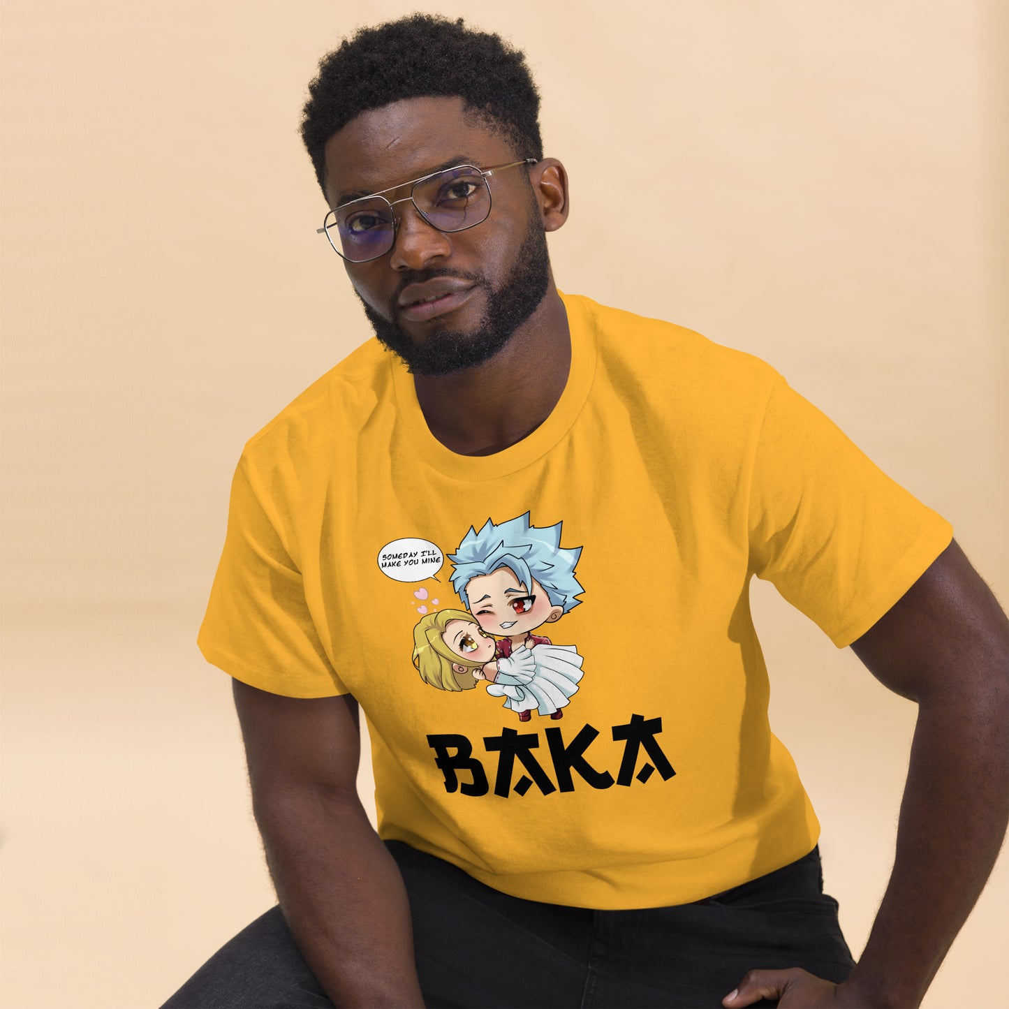 Ban X Elaine Valentine's Day Men's T-Shirt (Black Letters)