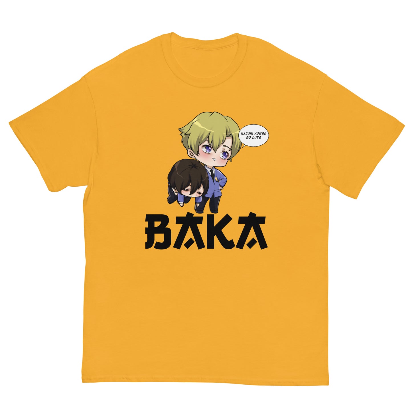 Tamaki X Haruhi Valentine's Day Men's T-Shirt (Black Letters)