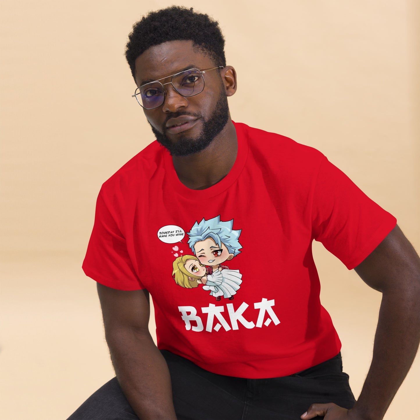 Ban X Elaine Valentine's Day Men's T-Shirt (White Letters)