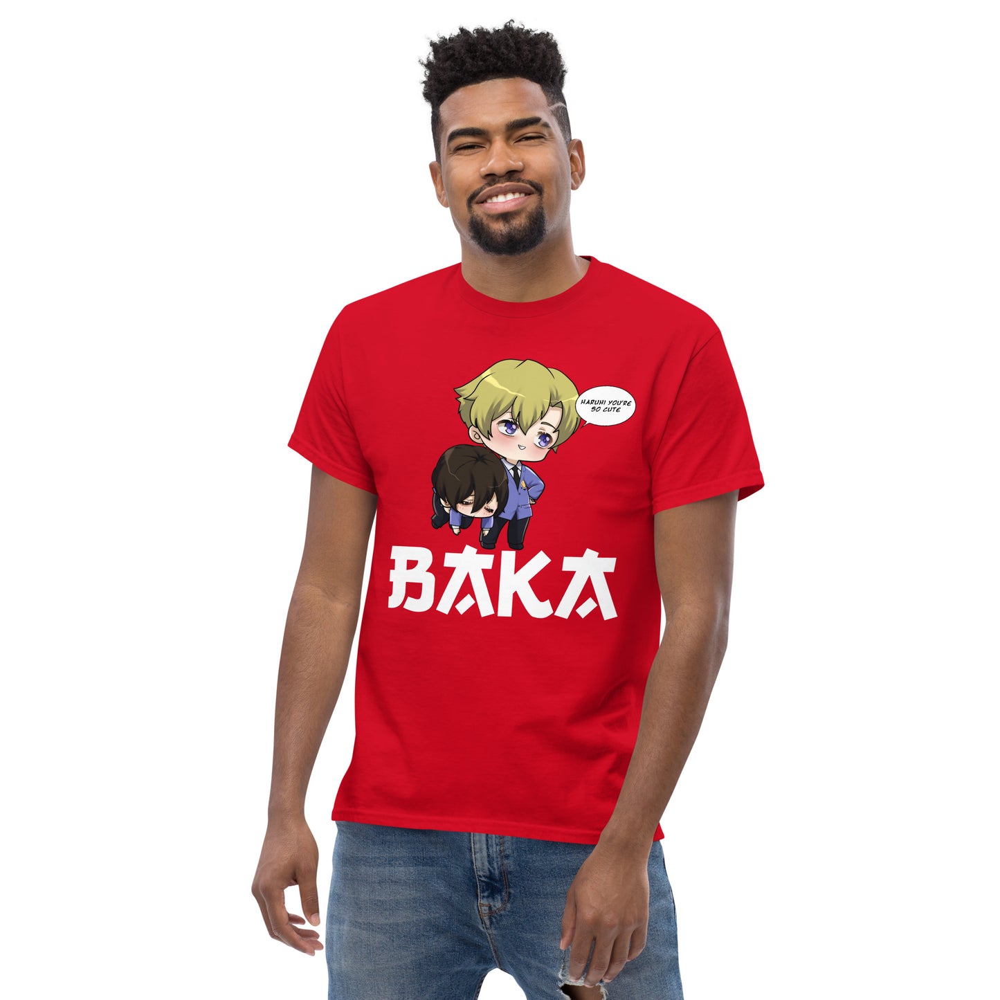 Tamaki X Haruhi Valentine's Day Men's T-Shirt (White Letters)